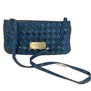 VTG Michael Kors Woven Clutch Shoulder Crossbody Bag Convertible Suede Leather